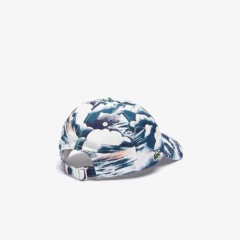 Lacoste Printed Cotton Cap Pánské - Čepice Blankyt / Světle Růžové / Bílé | CZ-EFyW6A